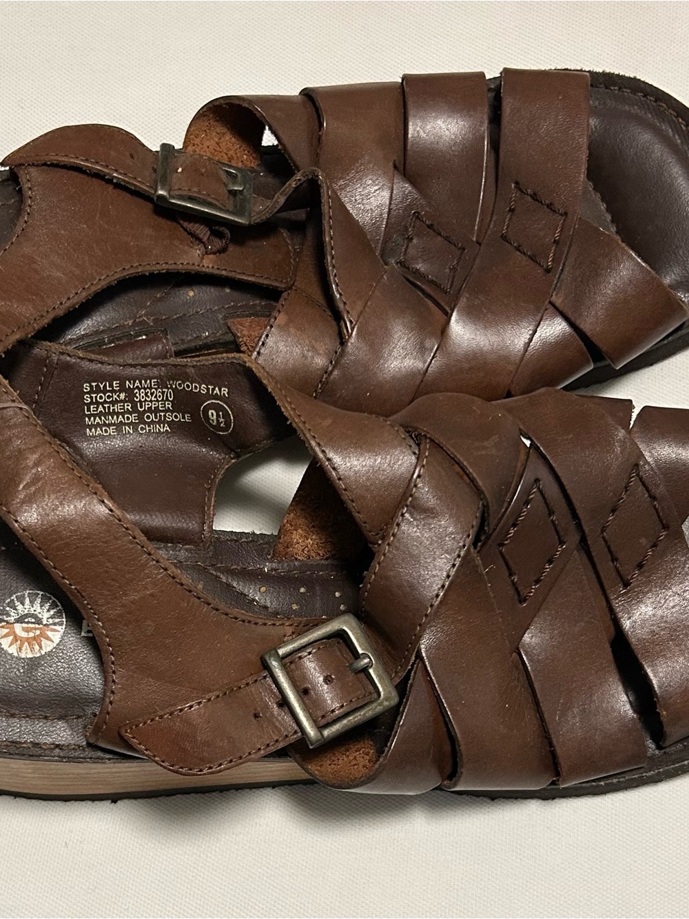 Brown Leather Fisherman Sandals for Women - Classic Woven Style
